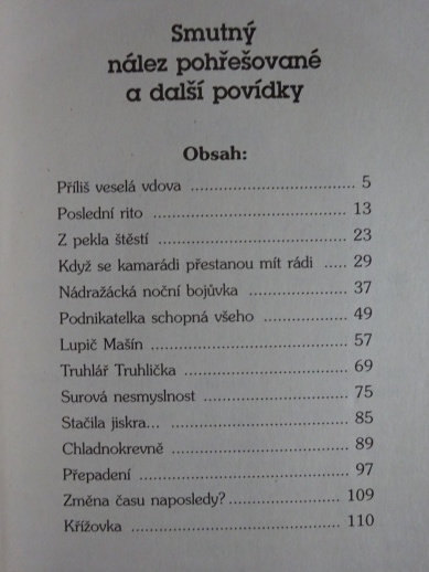 SMUTNÝ NÁLEZ POHŘEŠOVANÉ A DALŠÍ POVÍDKY, 100% KRIMI, **an