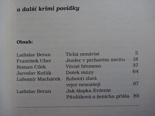 TICHÁ NENÁVIST A DALŠÍ POVÍDKY, **an