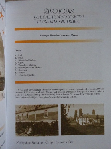 ŽIVOTOPIS GENERÁLA ZDRAVOTNICTVA MUDr. ANTONÍNA KŮRKY