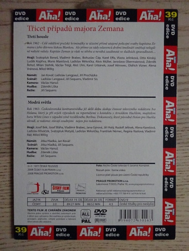 TŘICET PŘÍPADŮ MAJORA ZEMANA, DÍL Č.19-20, DVD FILM 