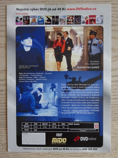 PERFEKTNÍ LOUPEŽ, KIM BASINGER, VAL KILMER, DVD FILM