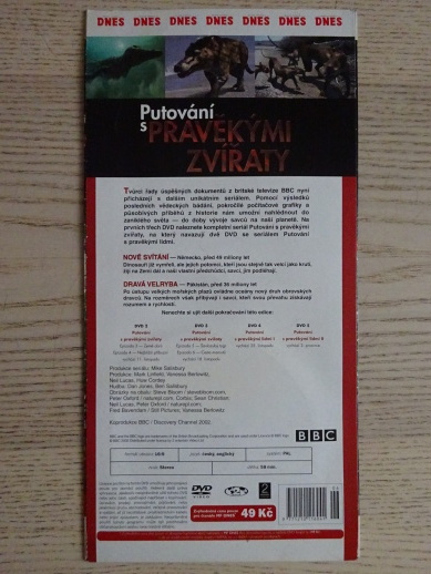 PUTOVÁNÍ S PRAVĚKÝMI ZVÍŘATY, DVD FILM DOKUMENT