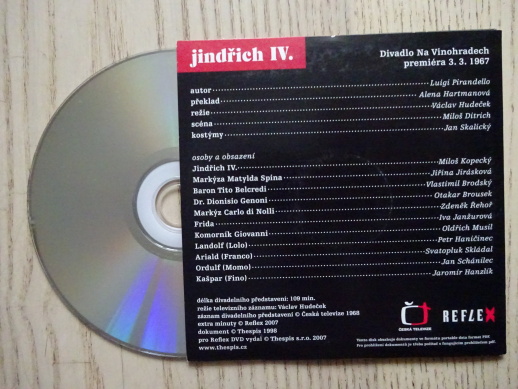 JINDŘICH IV., XKRÁT DIVADLO, DVD FILM ČR