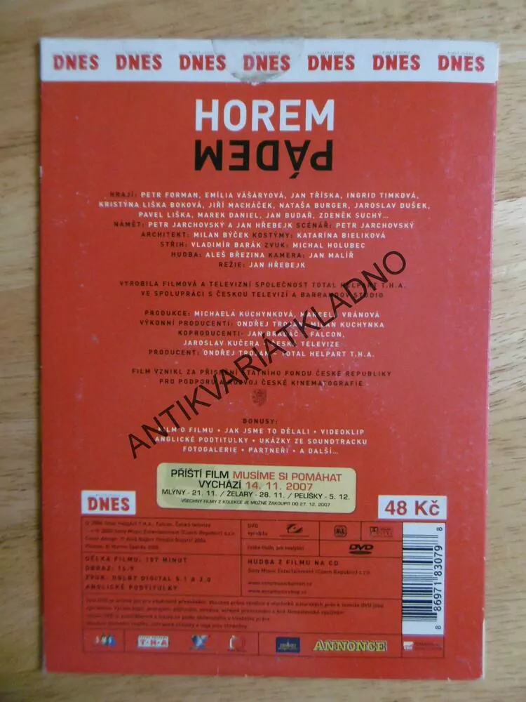 HOREM PÁDEM, DVD FILM ČR