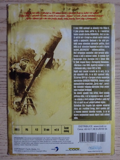 1. SVĚTOVÁ VÁLKA, ROK 1914 PŘÍČINY VÁLKY, DVD FILM DOKUMENT