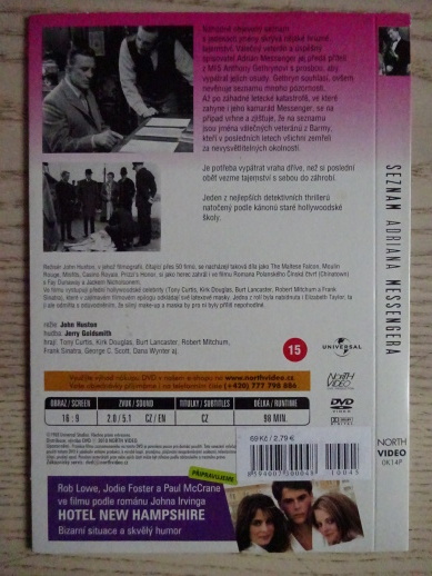 SEZNAM ADRIANA MESSENGERA, DVD FILM