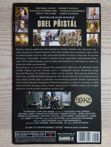 OREL PŘISTÁL, MICHAEL CAINE, SUTHERLAND, DUVALL, DVD FILM