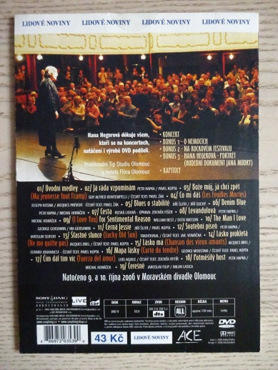 HANA HEGEROVÁ, ZÁZNAM Z KONCERTU, DVD HUDBA