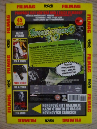 FRANKENSTEINOVO ZLO, DVD FILM HOROR