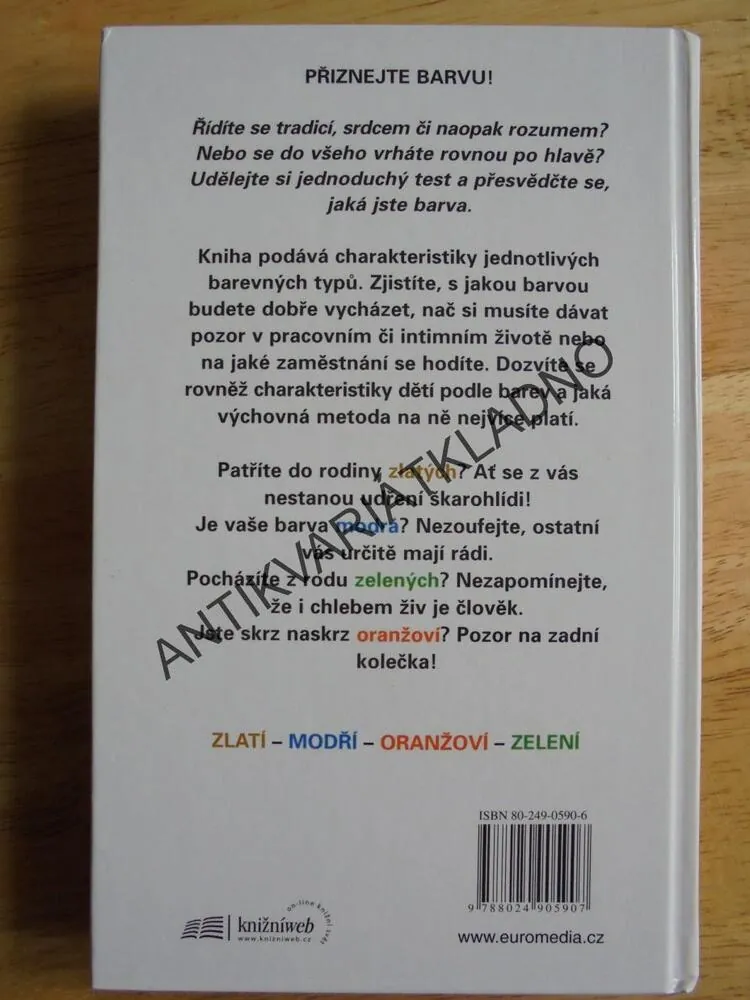 ŽIVOT PODLE BAREV, TOM MADDRON,PSYCHOLOGIE