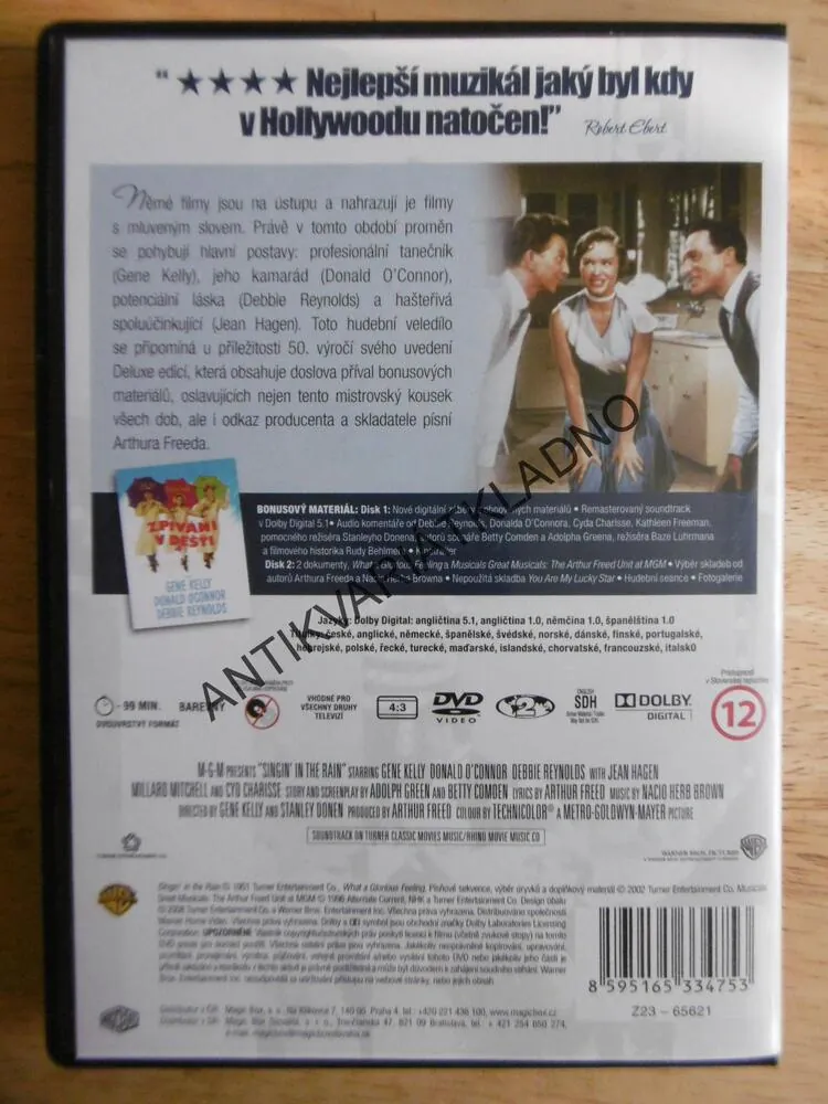 ZPÍVÁNÍ V DEŠTI, DVD FILM