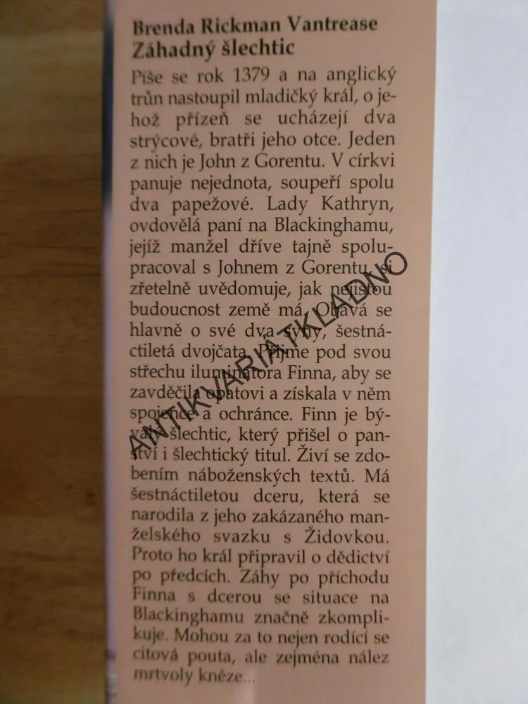 ZÁHADNÝ ŠLECHTIC, BRENDA RICKMAN VANTREASE,