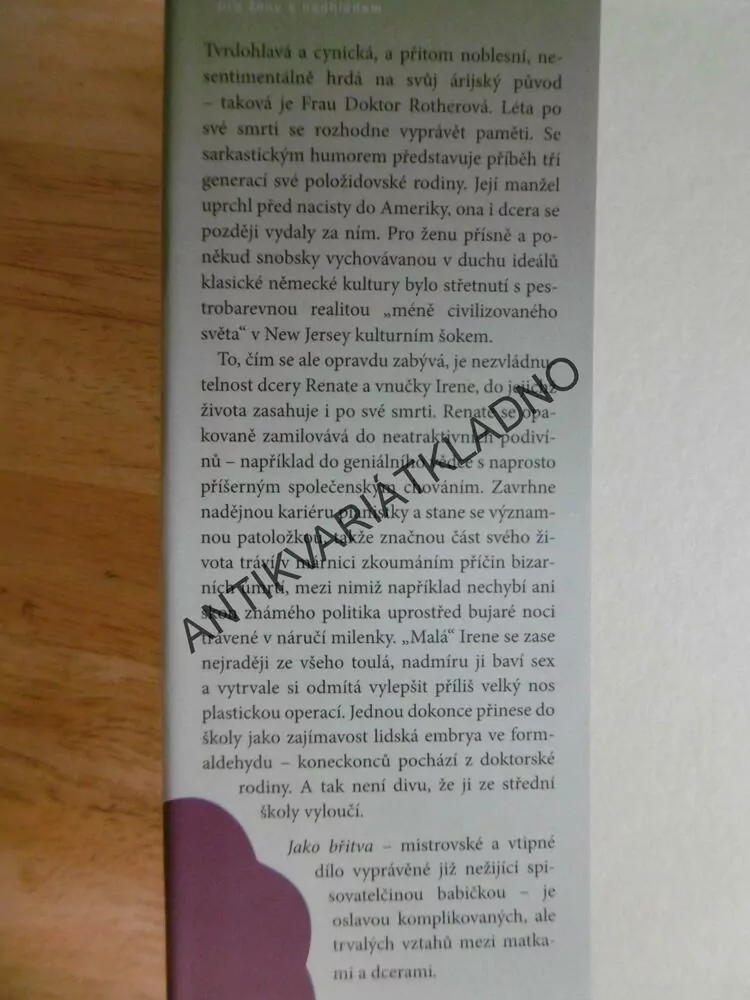 JAKO BŘITVA, IRENE DISCHEOVÁ, **an