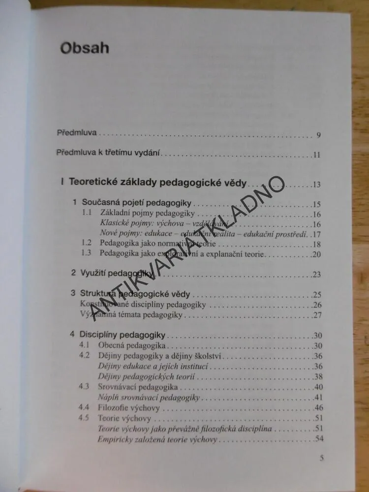 PŘEHLED PEDAGOGIKY, PEDAGOGIKA, PRŮCHA
