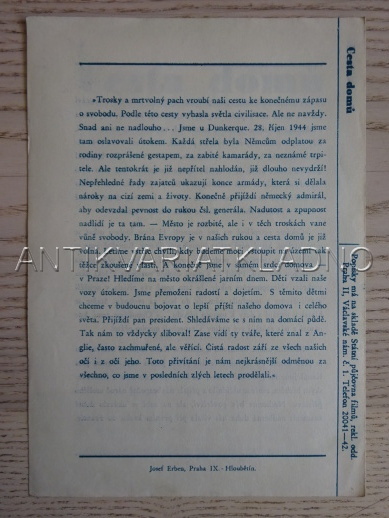 CESTA DOMŮ, DOKUMENT, 1945, LONDÝN, FILMOVÝ PROGRAM 71