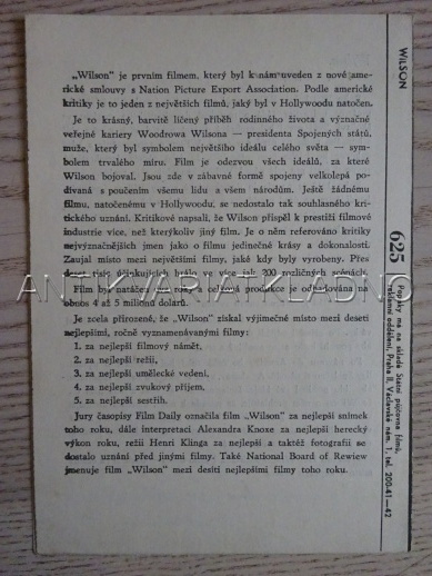 PRESIDENT WILSON, A. KNOX, FILMOVÝ PROGRAM 133