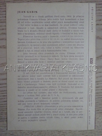 PŘÍSTAV LÁSKY, J. GABIN, FILMOVÝ PROGRAM 140