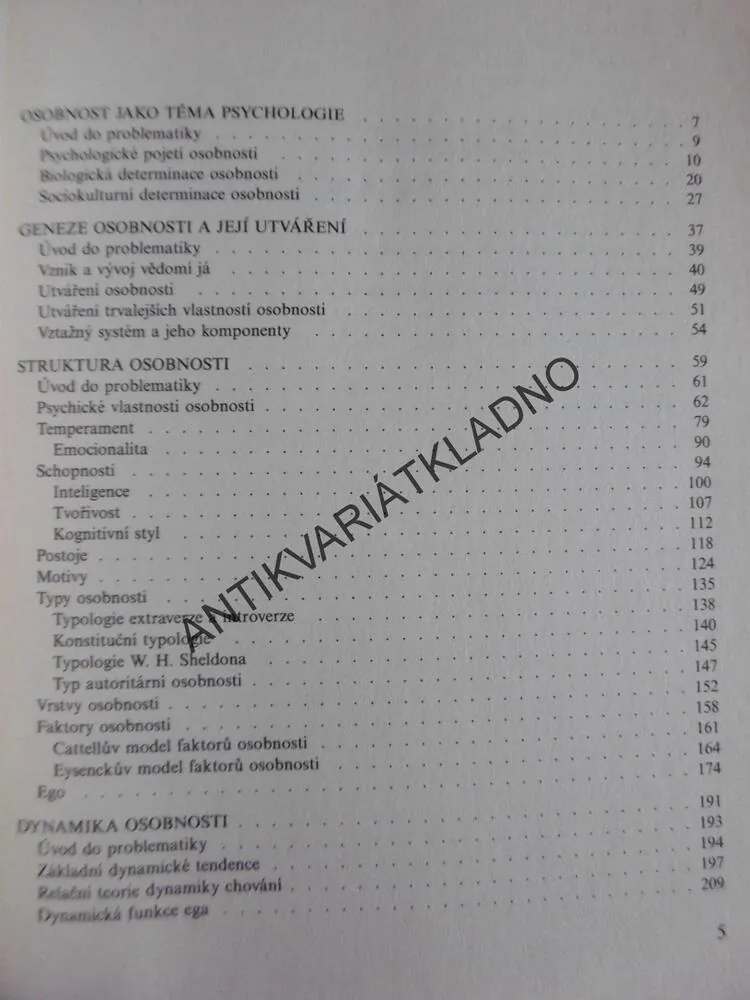 PSYCHOLOGIE OSOBNOSTI, NAKONEČNÝ