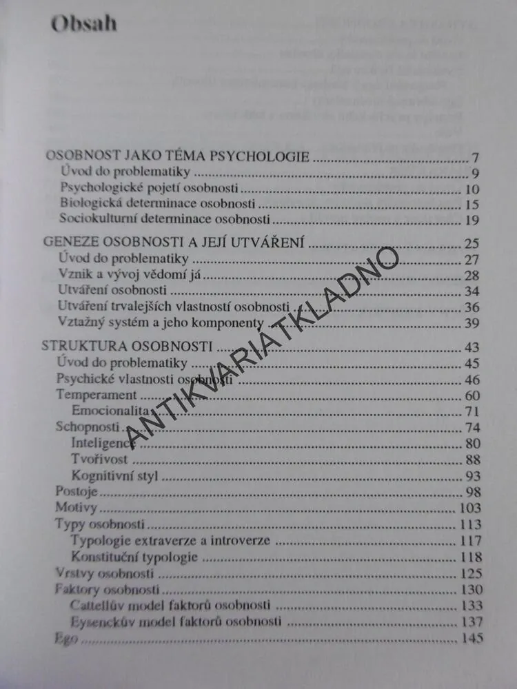 ZÁKLADY PSYCHOLOGIE OSOBNOSTI, NAKONEČNÝ