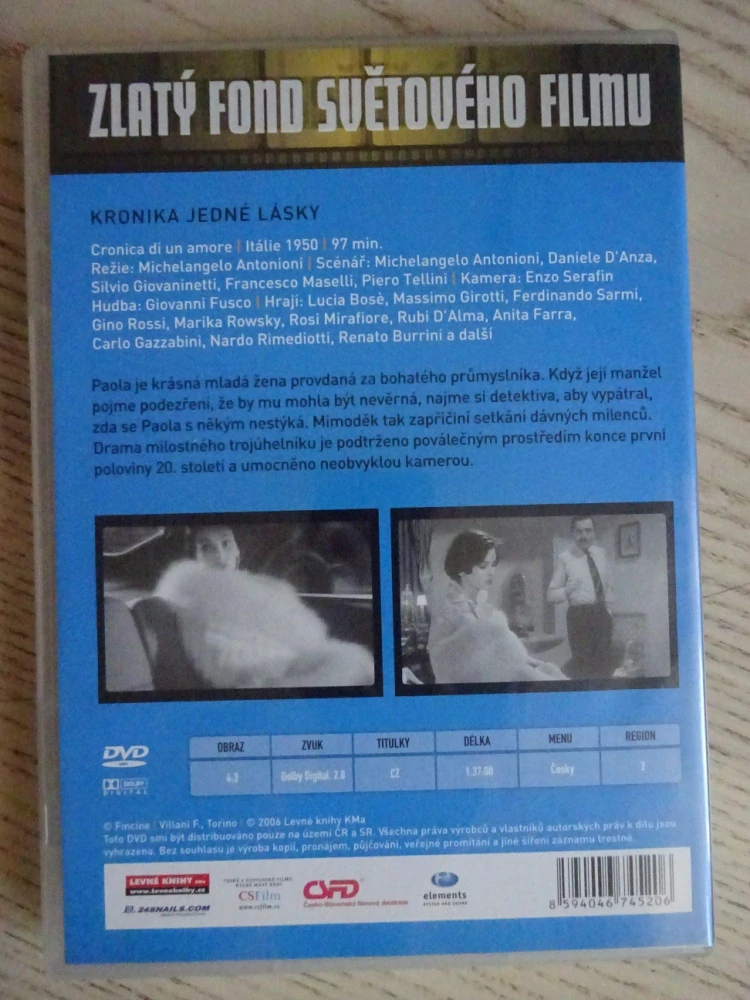 KRONIKA JEDNÉ LÁSKY, DVD FILM