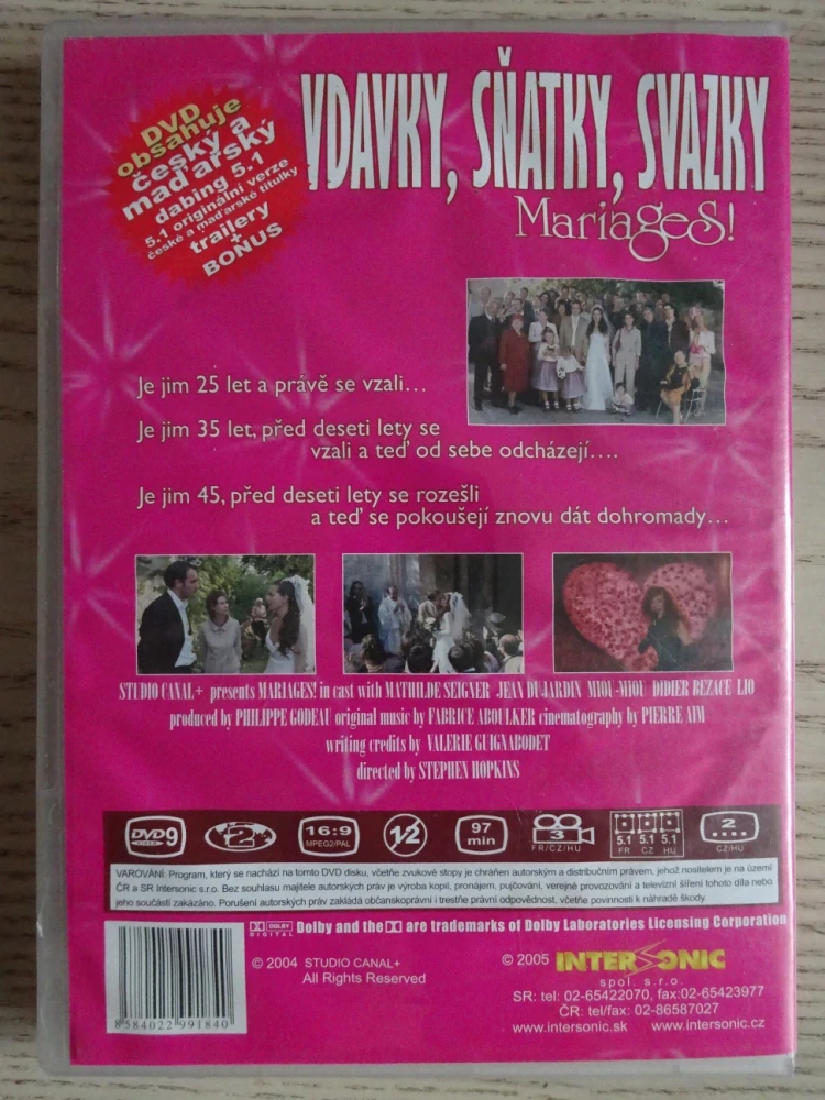 VDAVKY, SŇATKY, SVAZKY, DVD FILM
