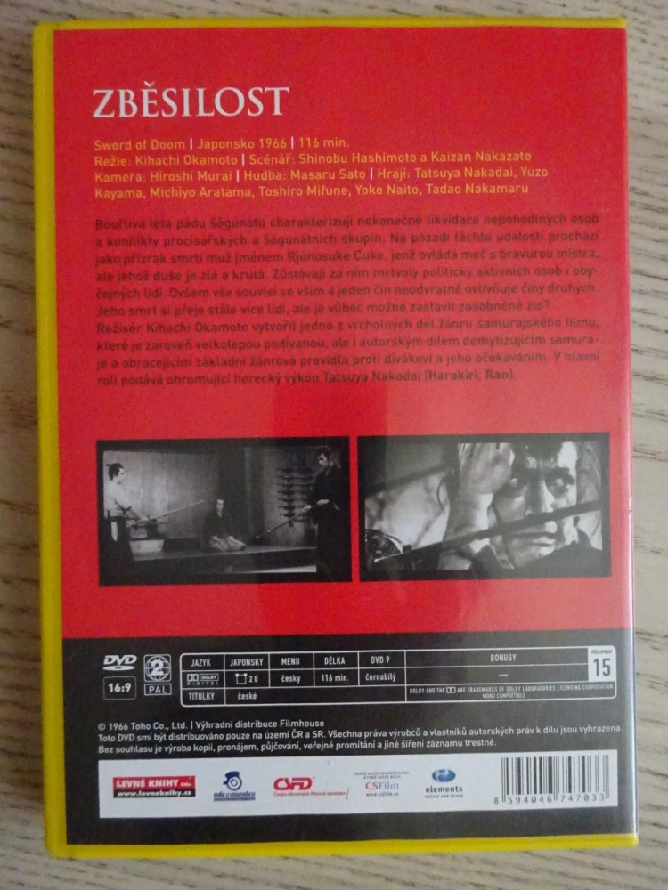 ZBĚSILOST, DVD FILM