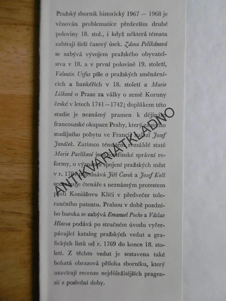PRAŽSKÝ SBORNÍK HISTORICKÝ 1967-1968, P-A