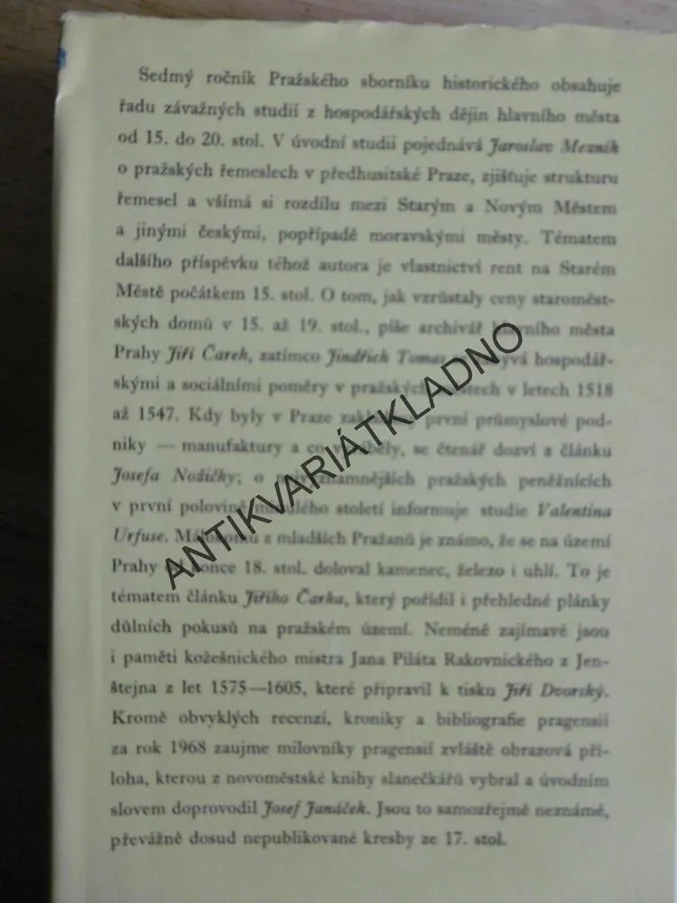 PRAŽSKÝ SBORNÍK HISTORICKÝ 1972, č.7. P-A