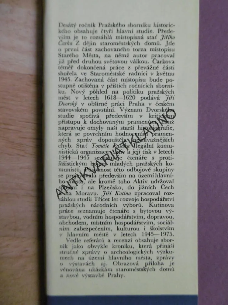 PRAŽSKÝ SBORNÍK HISTORICKÝ X, 1977, P-A