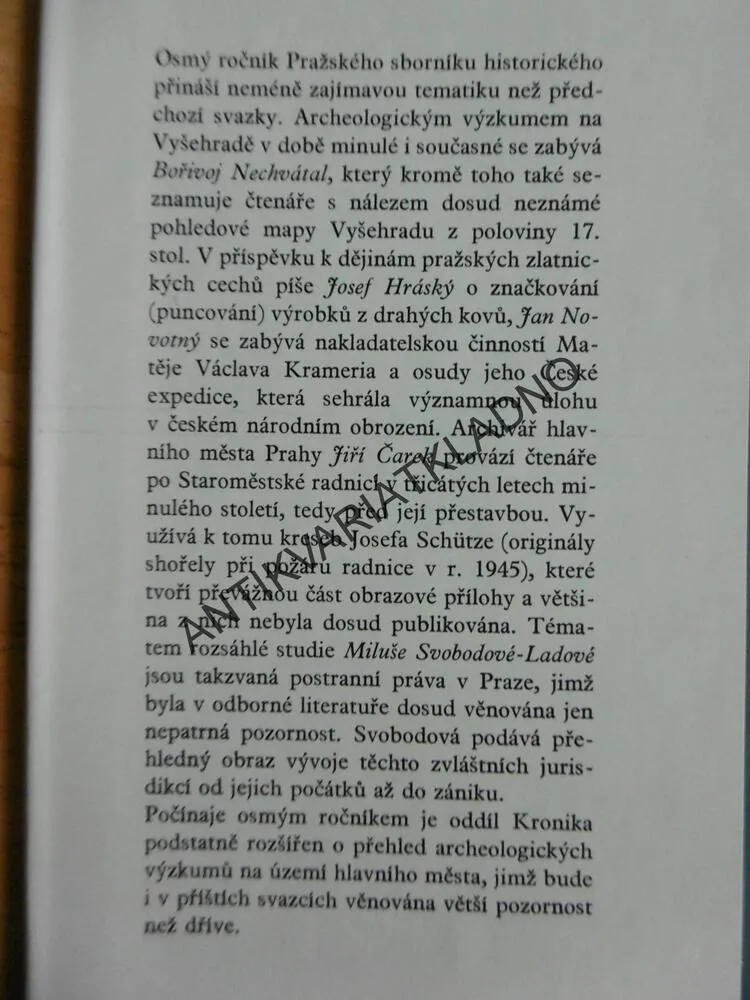 PRAŽSKÝ SBORNÍK HISTORICKÝ XVIII, 1985, P-A
