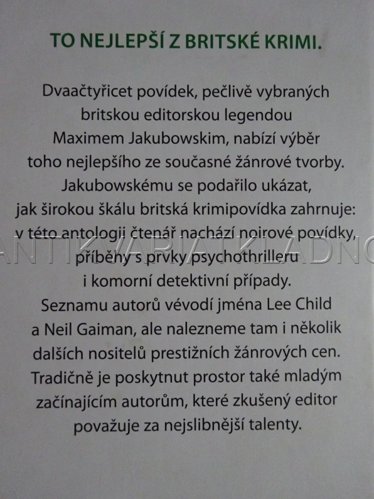 NEJLEPŠÍ BRITSKÉ KRIMIPOVÍDKY, LEE CHILD, NEIL GAIMAN A DALŠÍ, **an