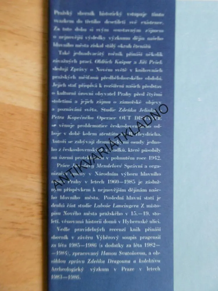 PRAŽSKÝ SBORNÍK HISTORICKÝ XXI, 1988, P-A
