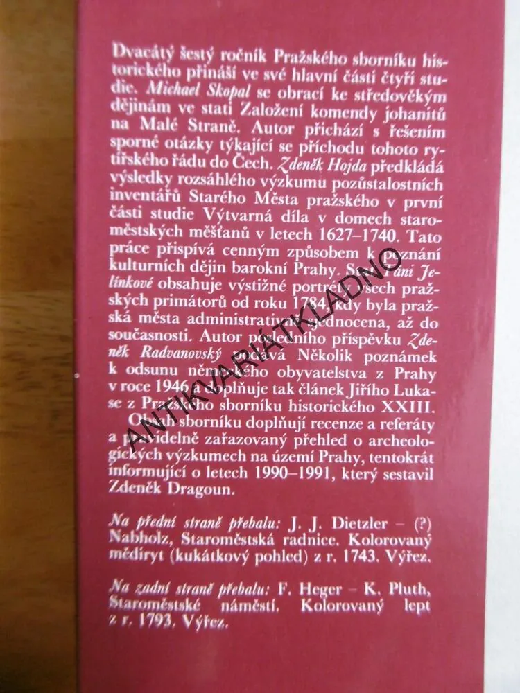 PRAŽSKÝ SBORNÍK HISTORICKÝ XXVI, 1993, P-A