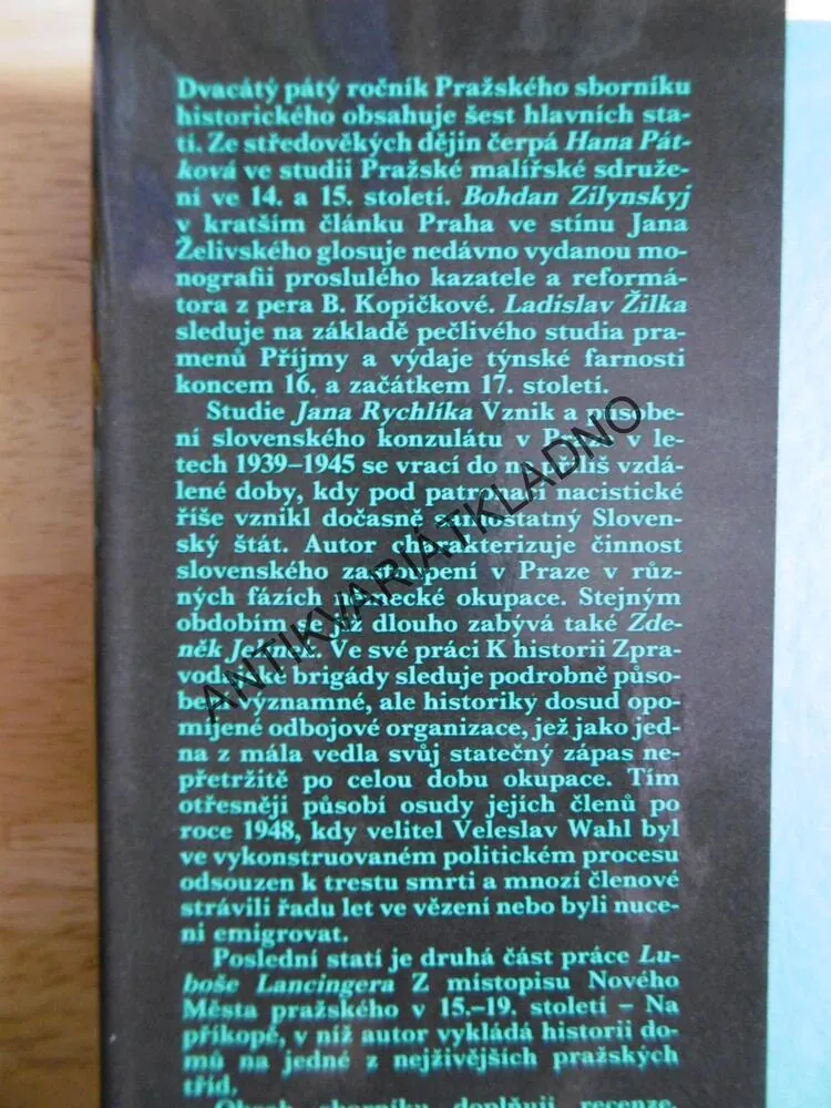 PRAŽSKÝ SBORNÍK HISTORICKÝ XXV, 19923, P-A