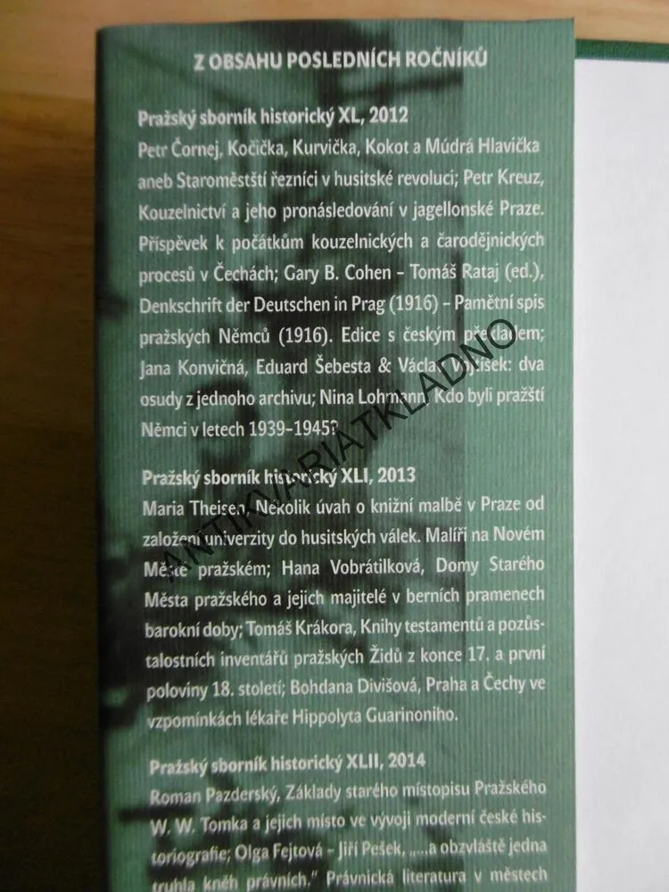 PRAŽSKÝ SBORNÍK HISTORICKÝ XLIII, 2015, P-A