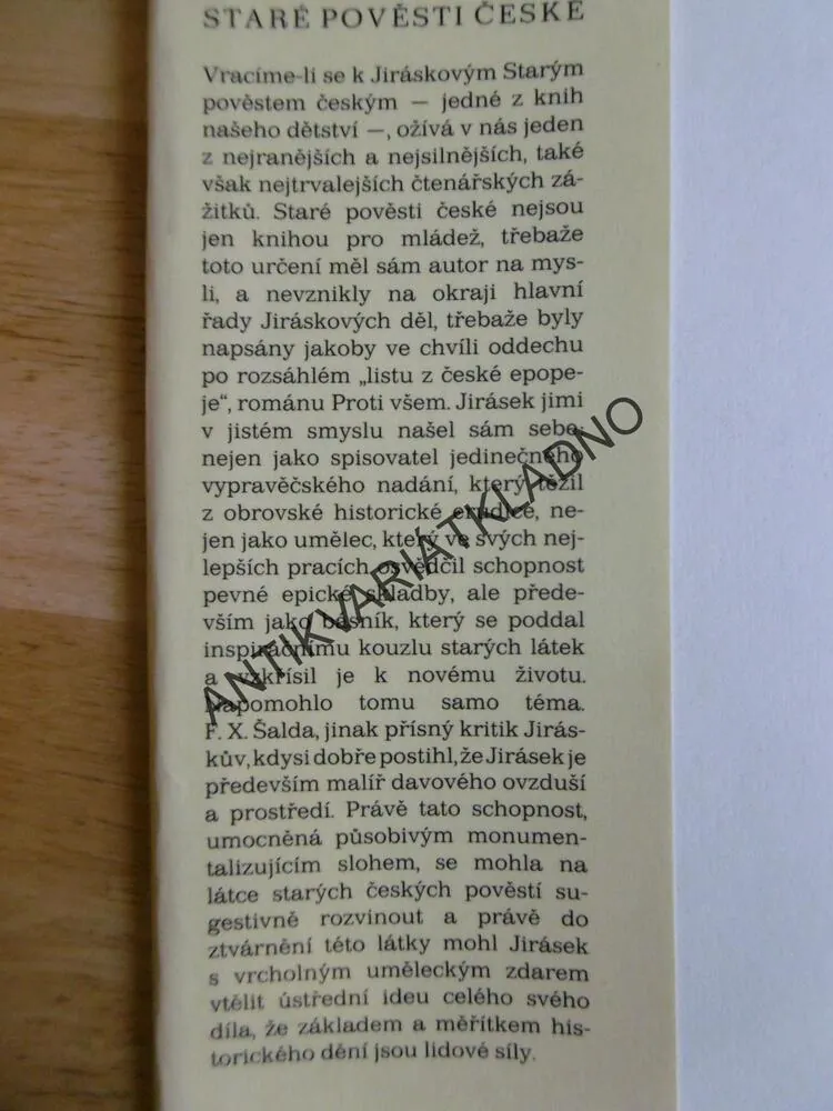 STARÉ POVĚSTI ČESKÉ, ALOIS JIRÁSEK, JIŘÍ TRNKA, **an