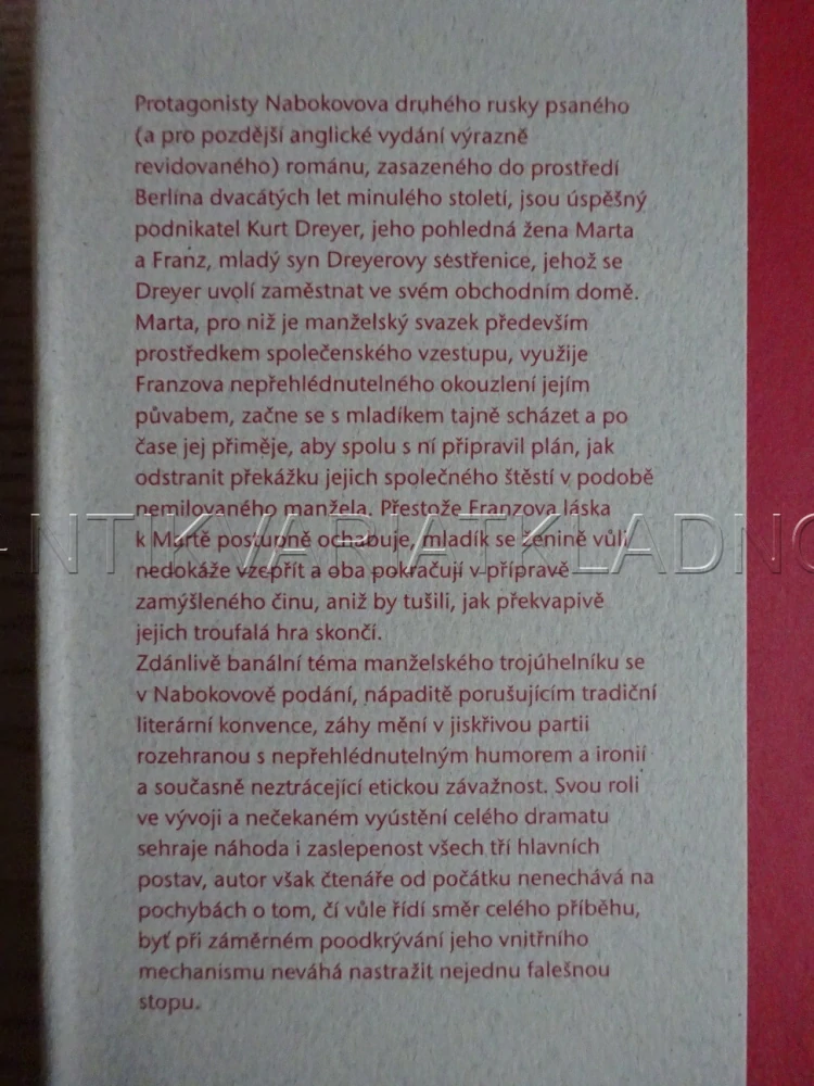KRÁL, DÁMA, KLUK, VLADIMÍR NABOKOV, **an