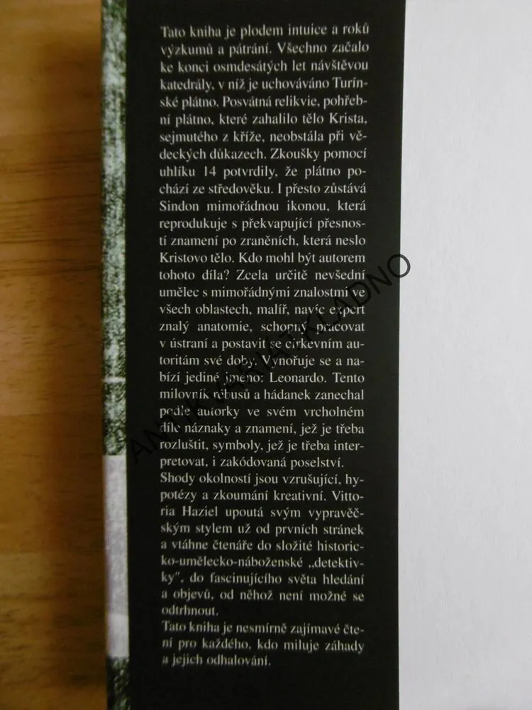 UTRPENÍ PODLE LEONARDA, GÉNIUS Z VINCI A TURÍNSKÉ PLÁTNO, VITTORIA HAZIEL, **an