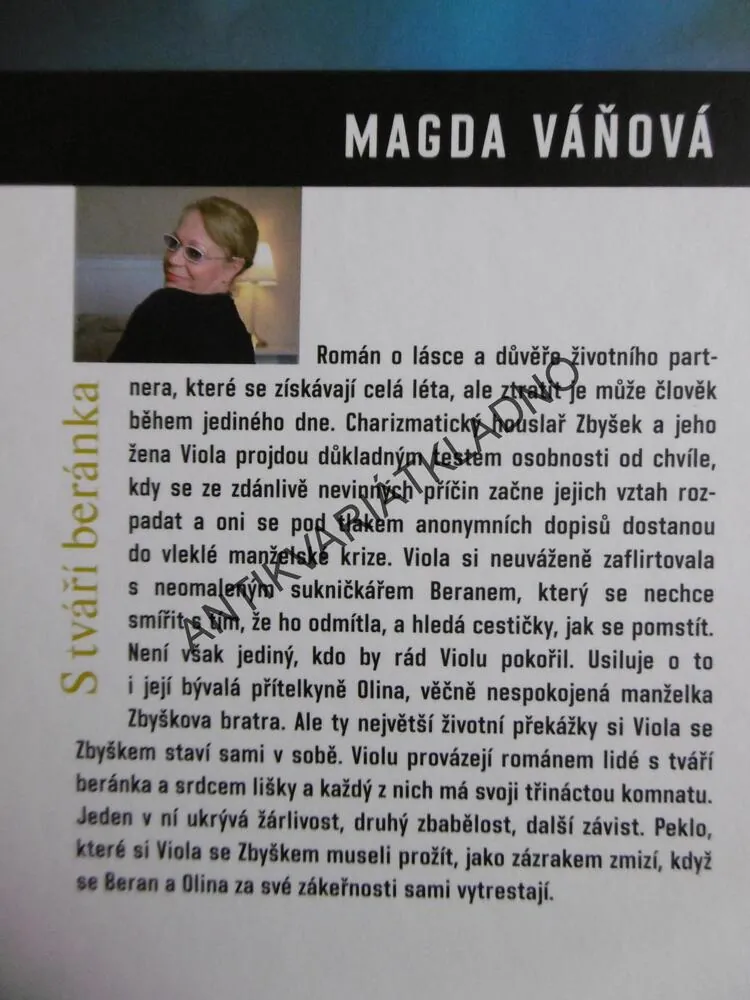 S TVÁŘÍ BERÁNKA, MAGDA VÁŇOVÁ