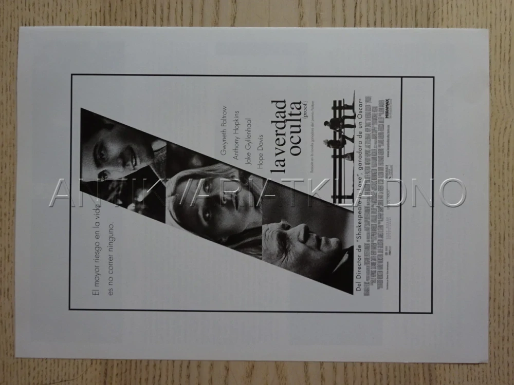 DŮKAZ, A. HOPKINS, FOTOSKA FILM USA 5628, PROGRAM