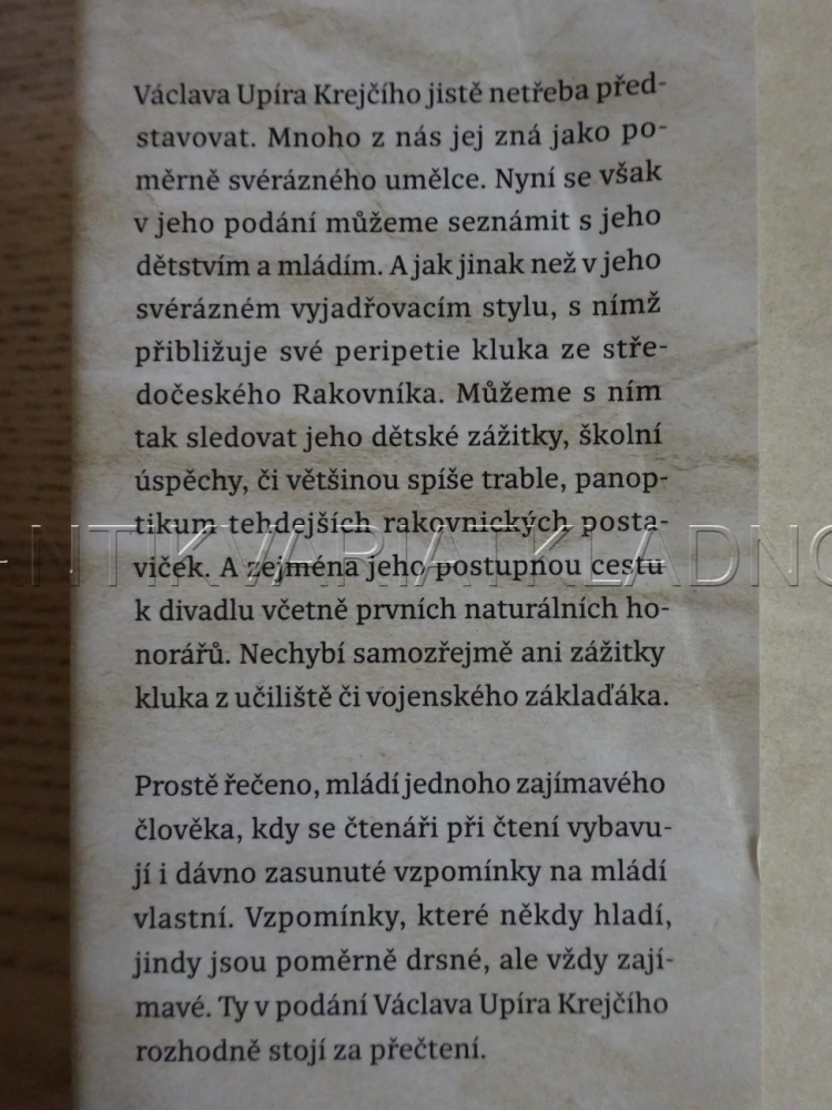 ŠŤASTNÉ HOROROVÉ MLÁDÍ, VÁCLAV UPÍR KREJČÍ, **an