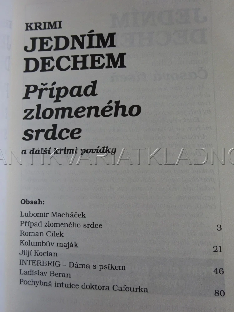 PŘÍPAD ZLOMENÉHO SRDCE A DALŠÍ POVÍDKY, **an