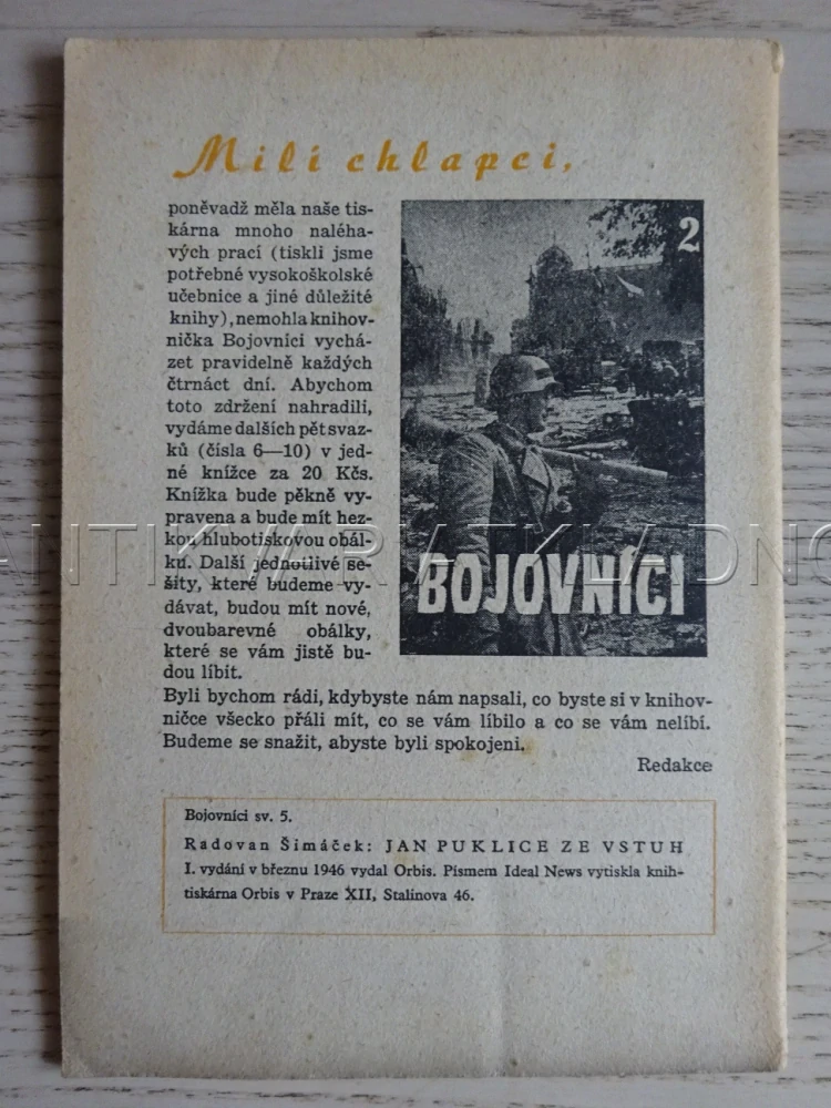 JAN PUKLICE ZE VSTUH, RADOVAN ŠIMÁČEK, **an