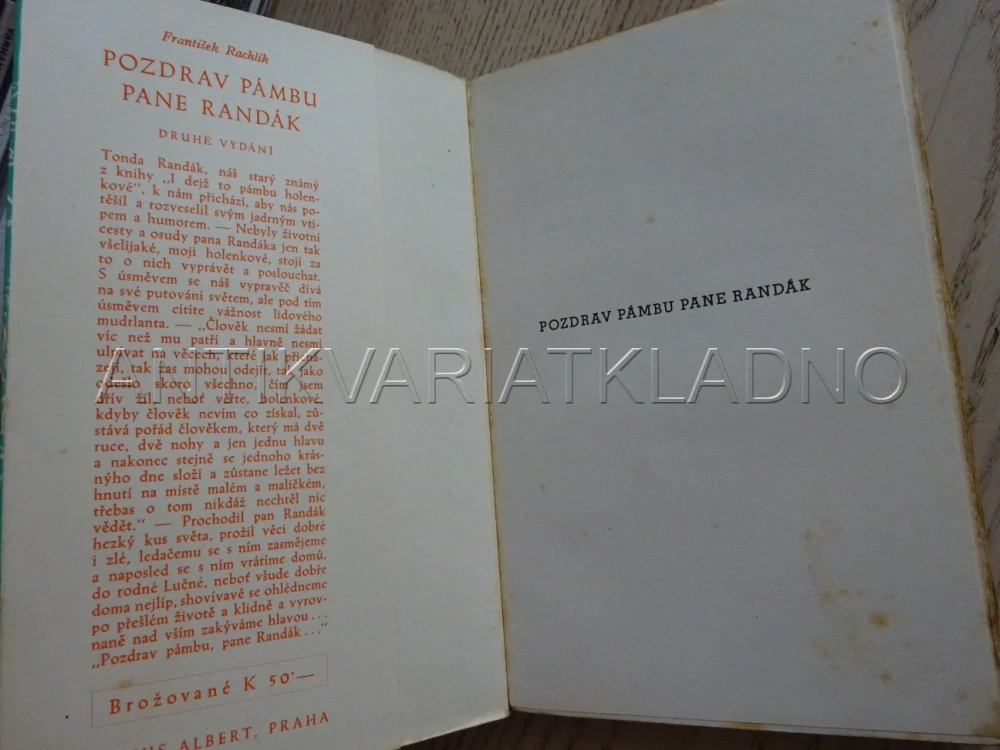 POZDRAV PÁMBU PANE RANDÁK, FRANTIŠEK RACHLÍK, JOSEF LADA, **an