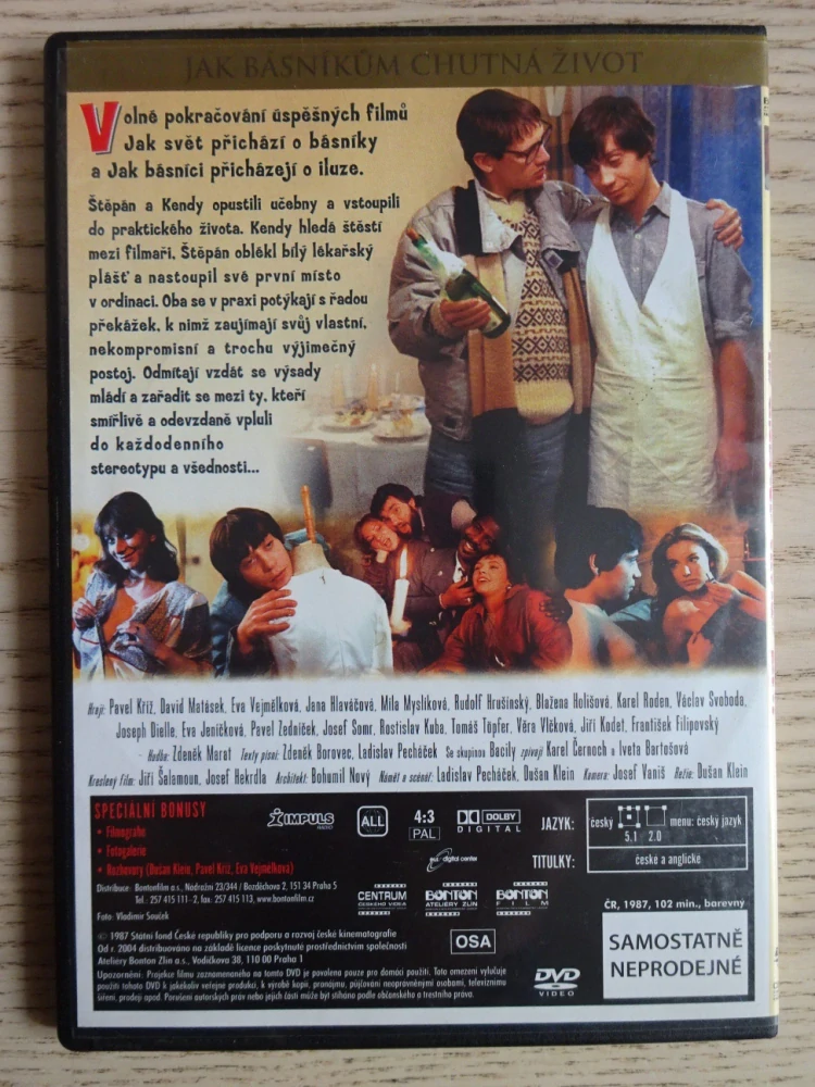 JAK BÁSNÍKŮM CHUTNÁ ŽIVOT, DVD FILM ČR