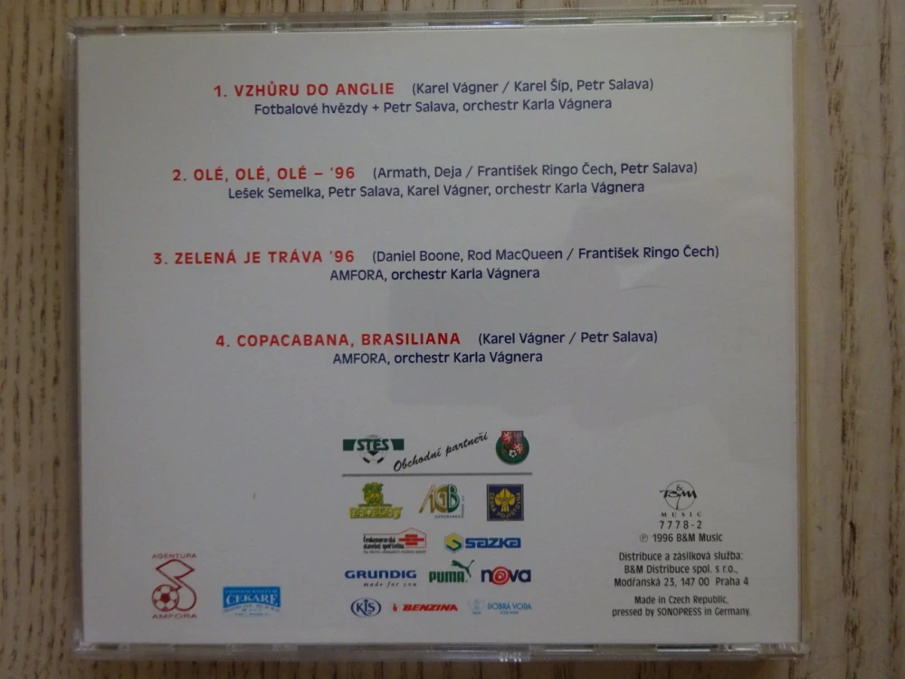 ME '96, VZHŮRU DO ANGLIE, CD HUDBA