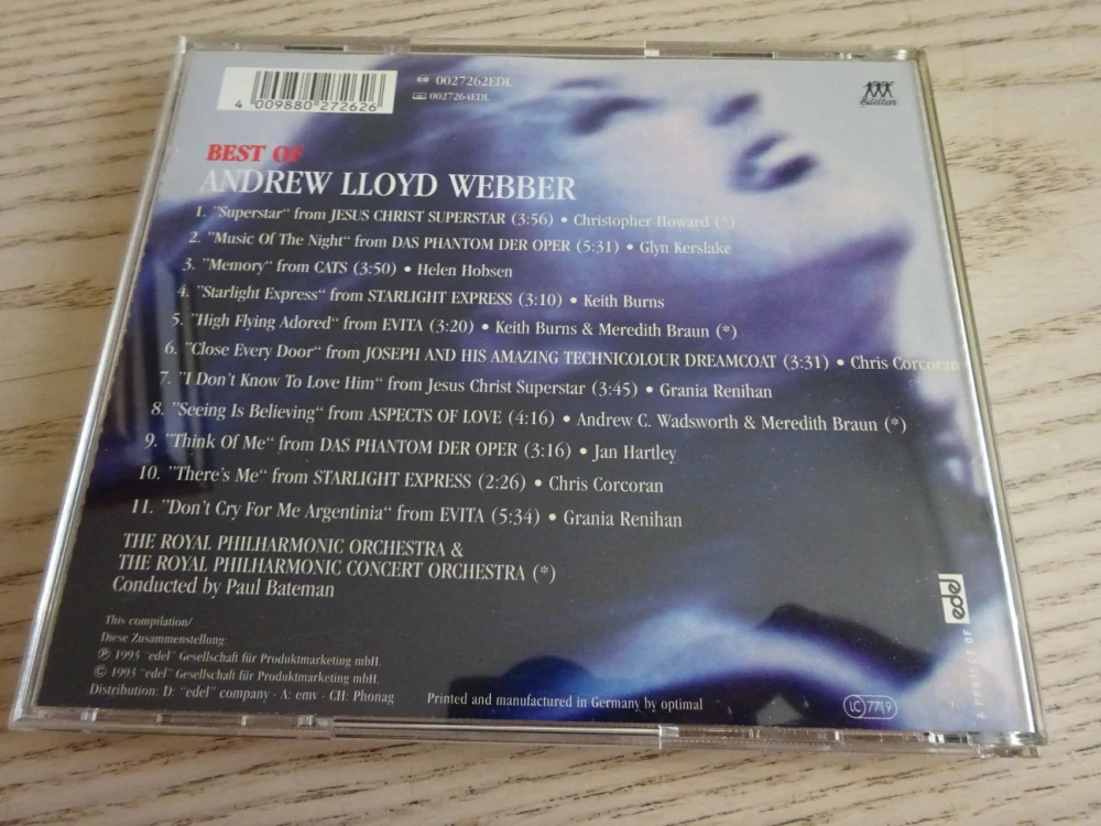 BEST OF ANDREW LLOYD WEBBER, CD HUDBA
