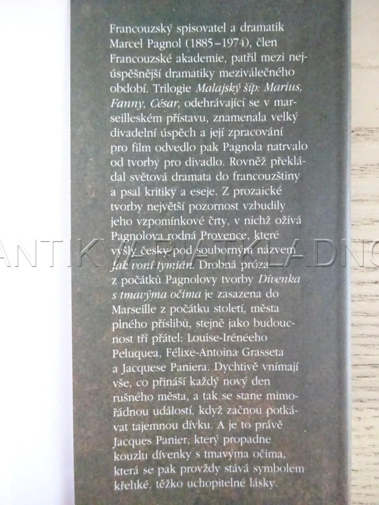 DÍVENKA S TMAVÝMA OČIMA, MARCEL PAGNOL, **an