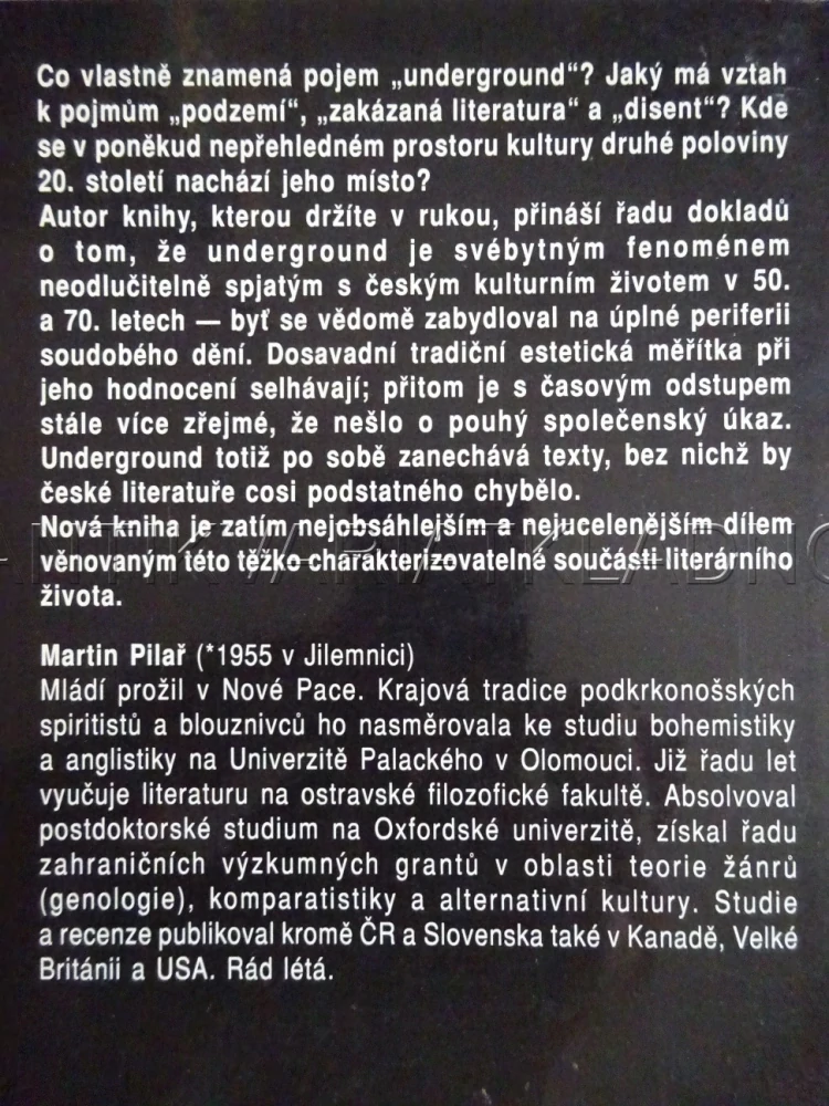 UNDERGROUND, MARTIN PILAŘ, **an