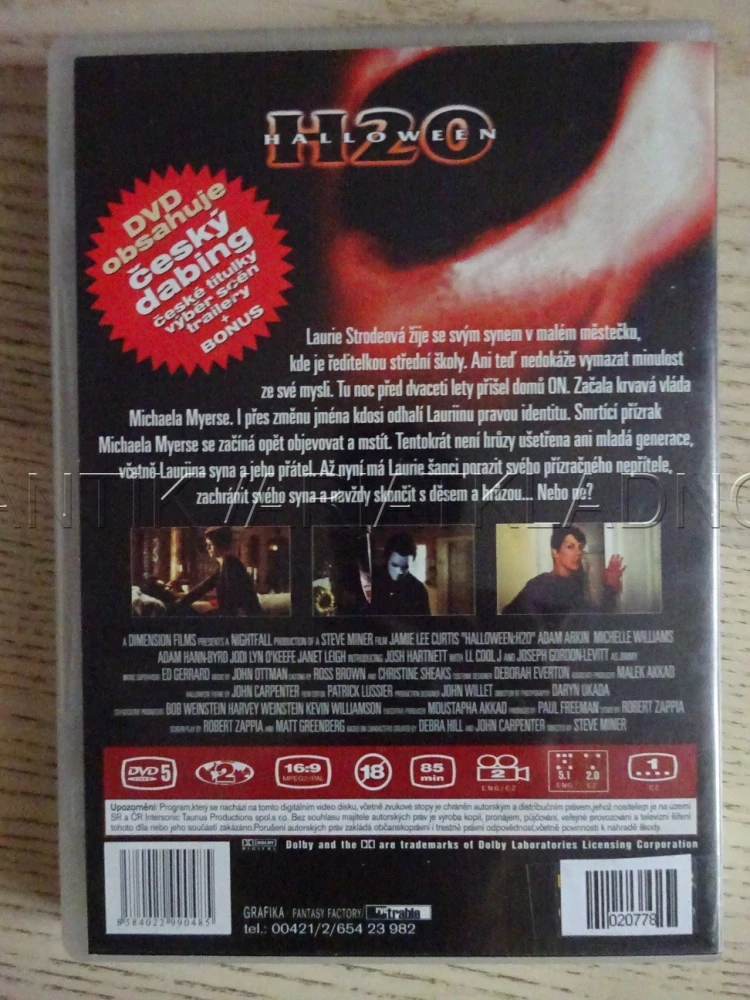 HALLOWEEN H20, JAMIE LEE CURTIS, DVD FILM